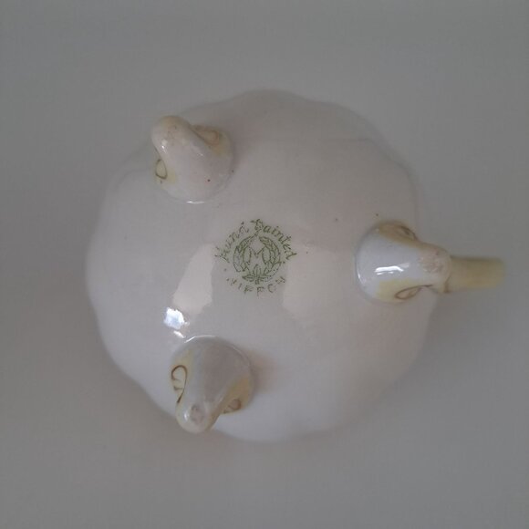 Nippon Hand-Painted Floral Cream Pitcher Gold Trim Porcelain Footed Vintage - Picture 10 of 10